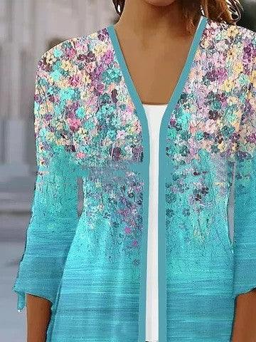 Women's Cardigan Printed T-shirt - Trendha