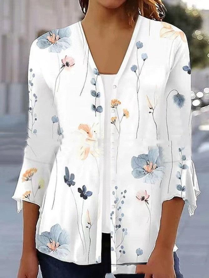 Women's Cardigan Printed T-shirt - Trendha