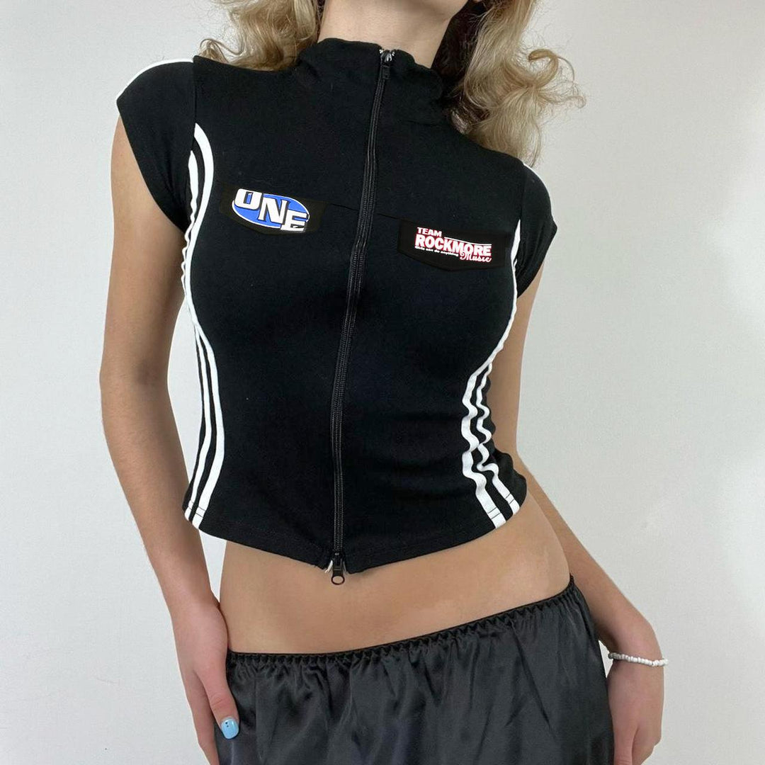 Women's Contrast Color Braid Patchwork Lapel T-shirt - Trendha