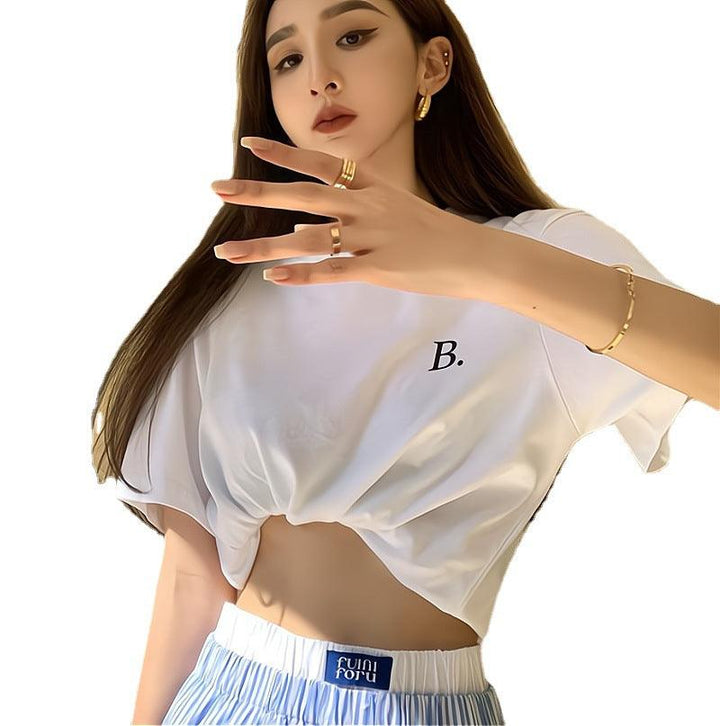 Women's Fashion Casual Letter Print Short T-shirt - Trendha