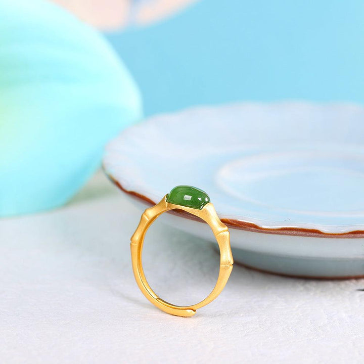 Women's Fashion Simple Hetian Jasper Bamboo Ring - Trendha