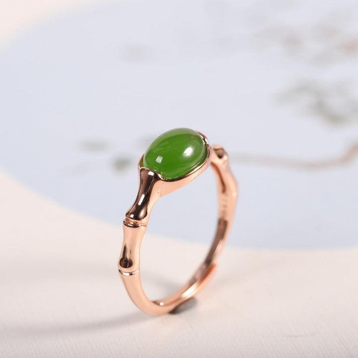 Women's Fashion Simple Hetian Jasper Bamboo Ring - Trendha
