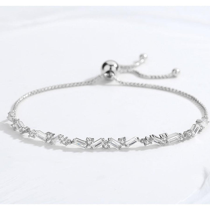 Women's Fashion Sterling Silver Bracelet With Zirconia Stones - Trendha