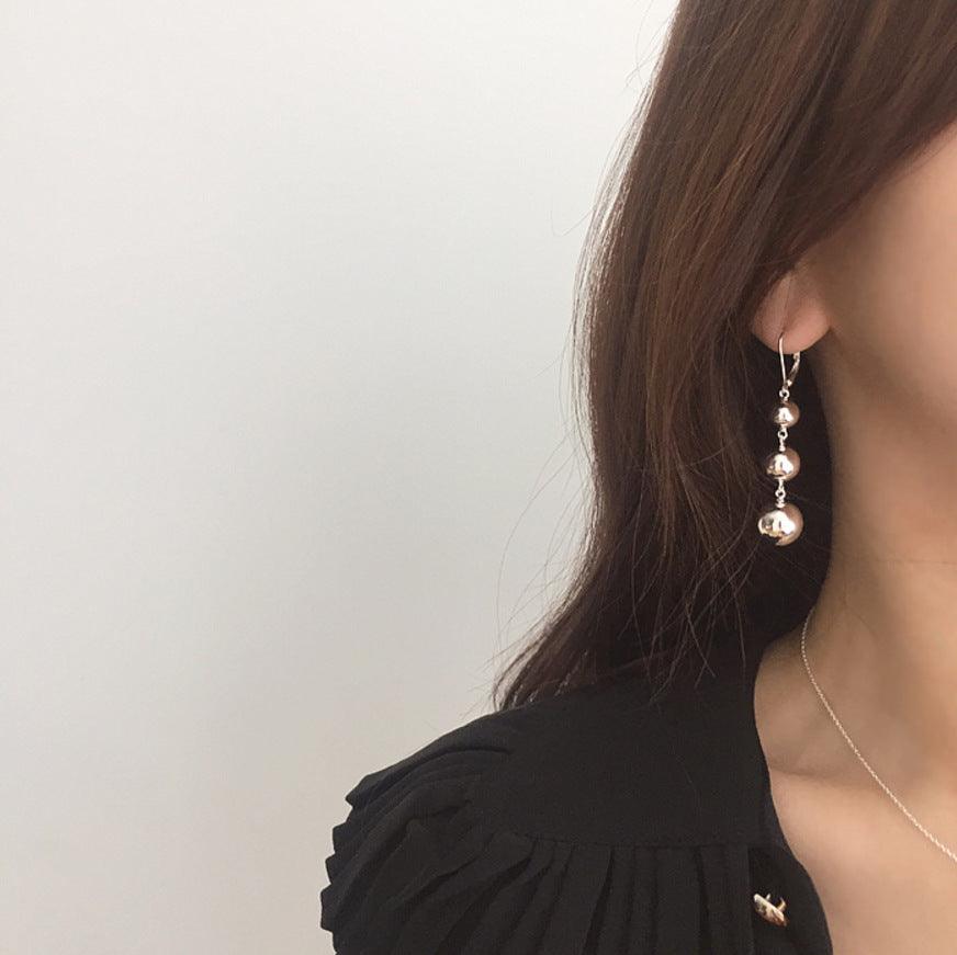 Women's Fashion Sterling Silver Hundred Round Ball Earrings
