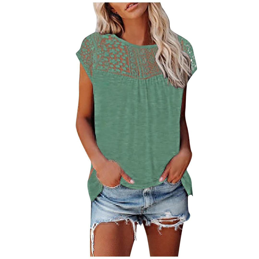 Women's Lace Short-sleeved Top - Trendha