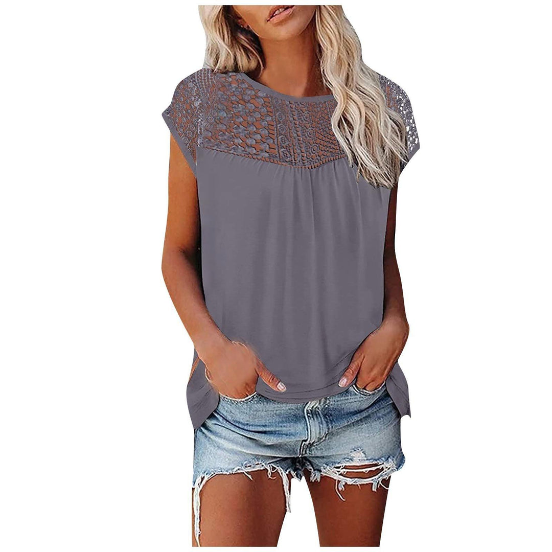 Women's Lace Short-sleeved Top - Trendha