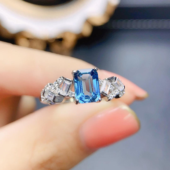 Women's Natural Topaz S925 Silver Ring - Trendha