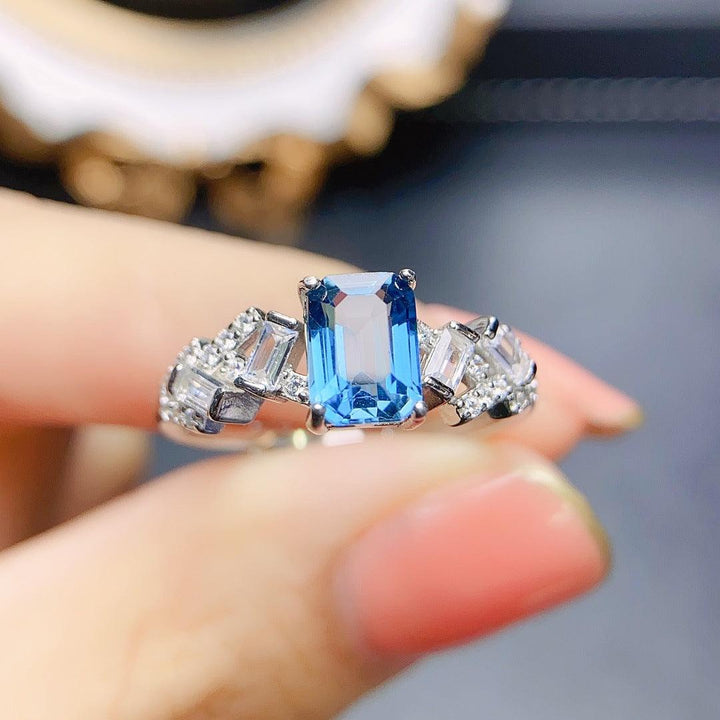 Women's Natural Topaz S925 Silver Ring - Trendha