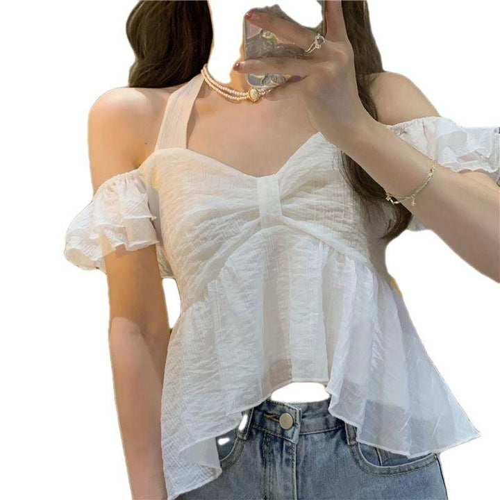 Women's New Sweet French Hanging Neck Strap Tank Top - Trendha