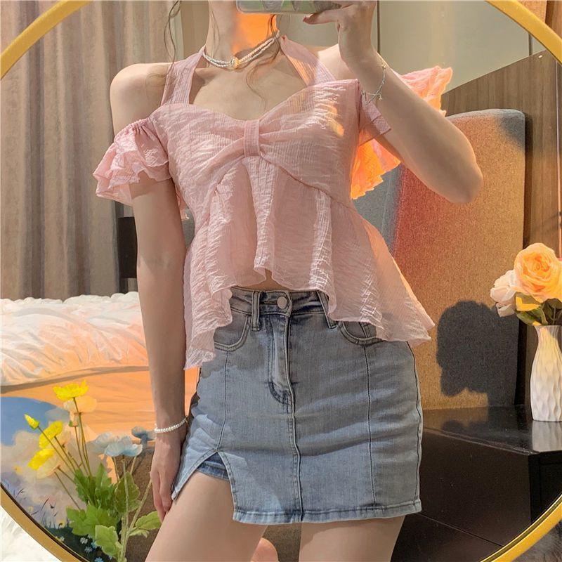 Women's New Sweet French Hanging Neck Strap Tank Top - Trendha