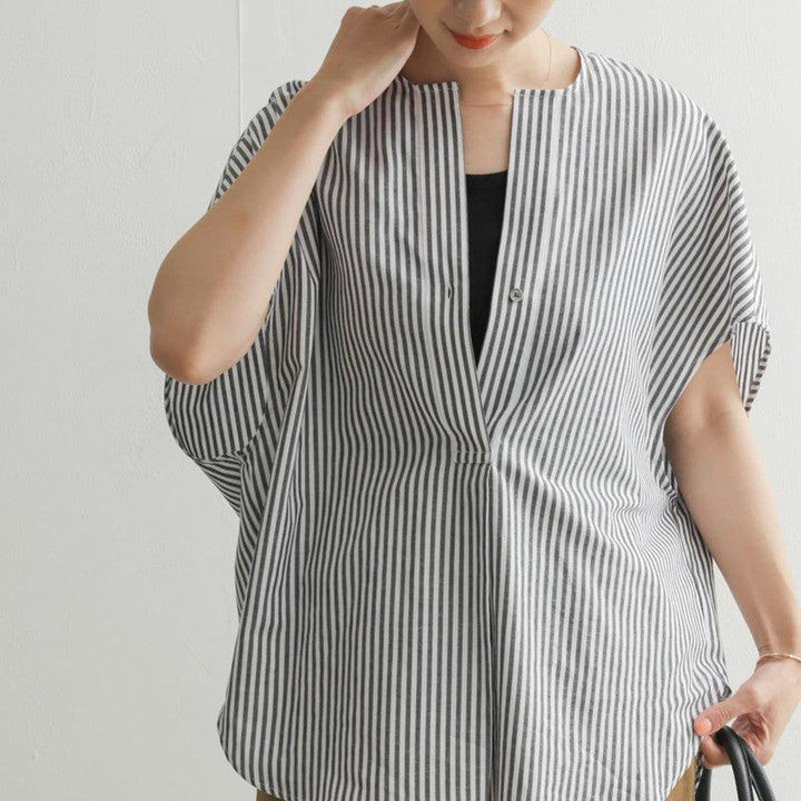 Women's Round Neck Striped Sleeveless Top - Trendha