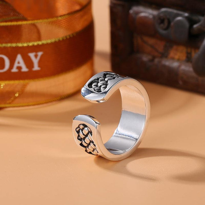 Women's Vintage Sterling Silver Chain Ring - Trendha