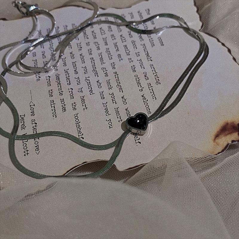 Y2k Minority Love Titanium Steel Double-layer Necklace