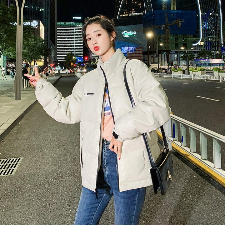 Thicken Cotton Clothes Korean Style Bright Leather Student Fashion - Trendha