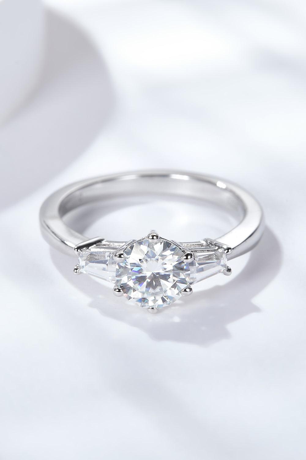 Loyal Love 1 Carat Moissanite Platinum-Plated Ring - Trendha