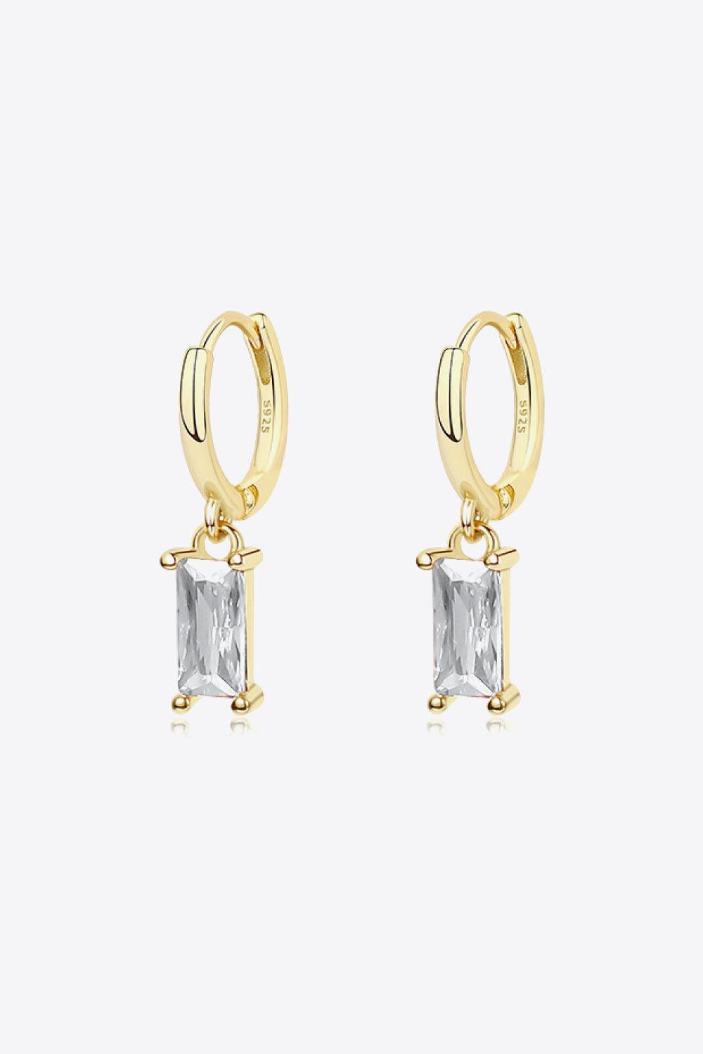 Retro 925 Sterling Silver Cubic Zirconia Drop Earrings - Trendha
