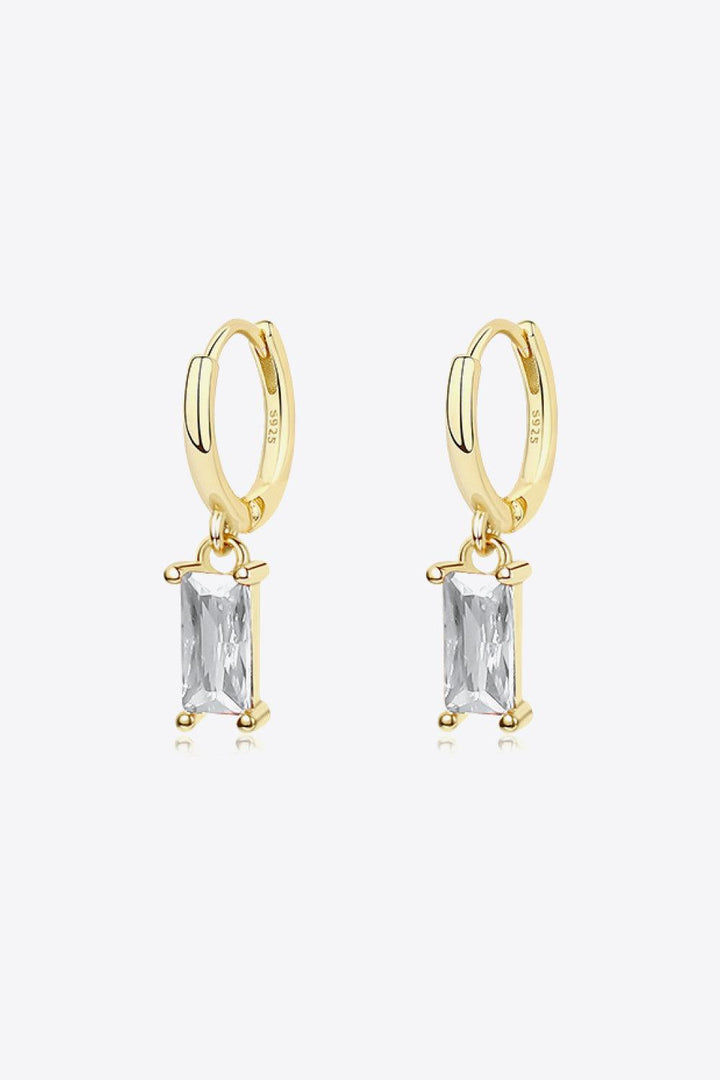 Retro 925 Sterling Silver Cubic Zirconia Drop Earrings - Trendha
