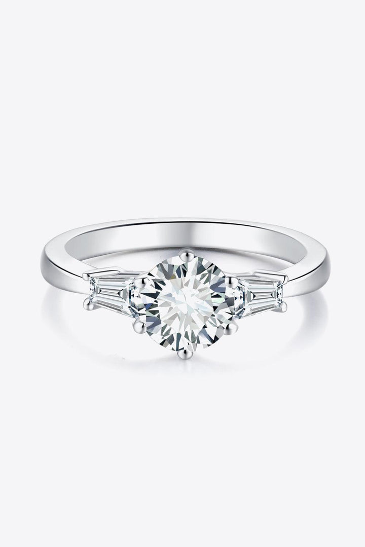 Loyal Love 1 Carat Moissanite Platinum-Plated Ring - Trendha
