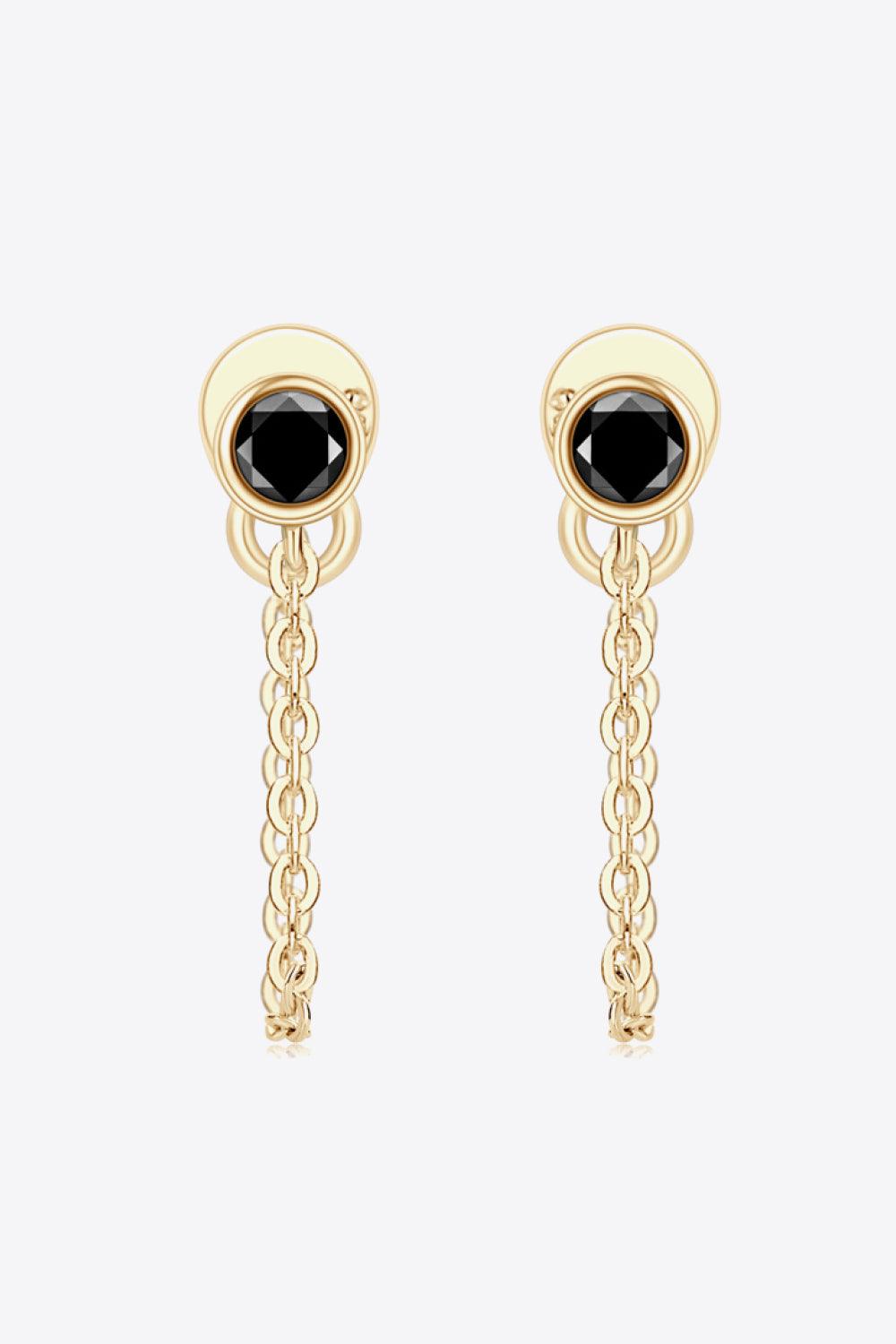 Inlaid Moissanite Chain Earrings - Trendha