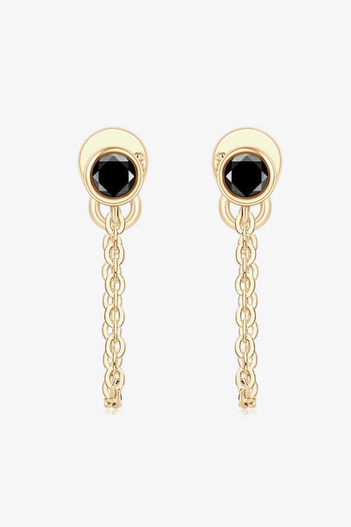 Inlaid Moissanite Chain Earrings - Trendha