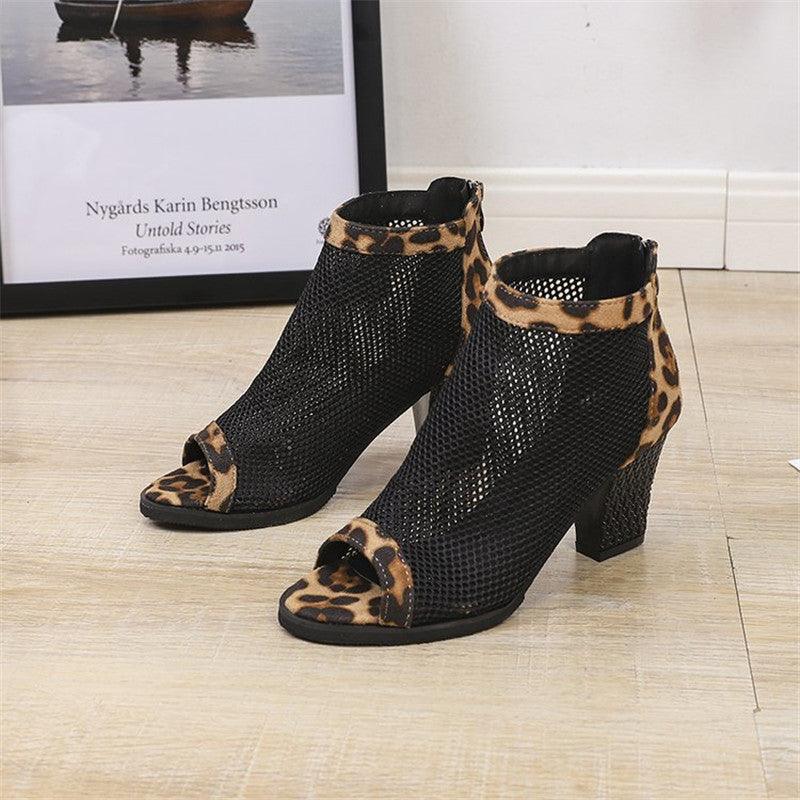 Thick leopard female sandals