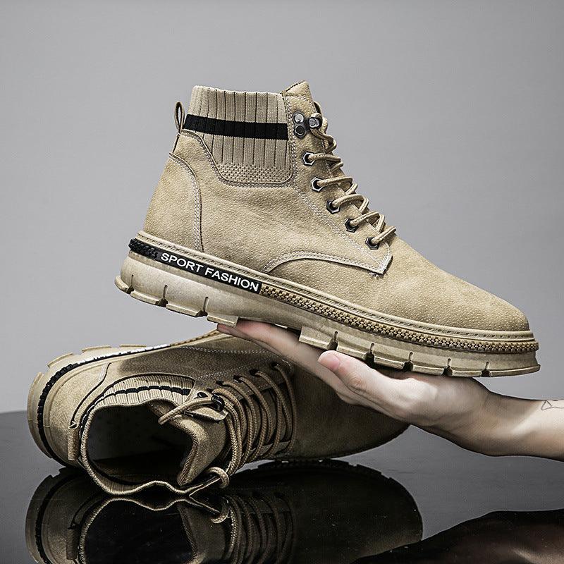 Men's Trendy Boots Korean Casual Shoes Men's Tooling Boots - Trendha
