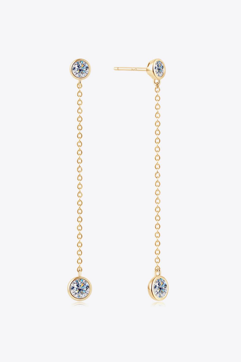 Moissanite Chain Earrings - Trendha