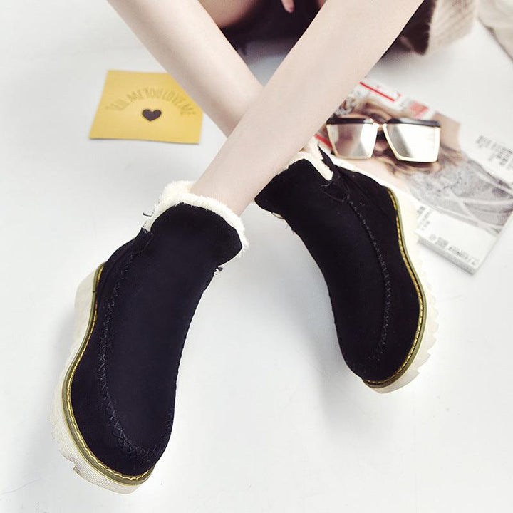 Non-slip thick-soled women's shoes plus velvet warm cotton shoes - Trendha