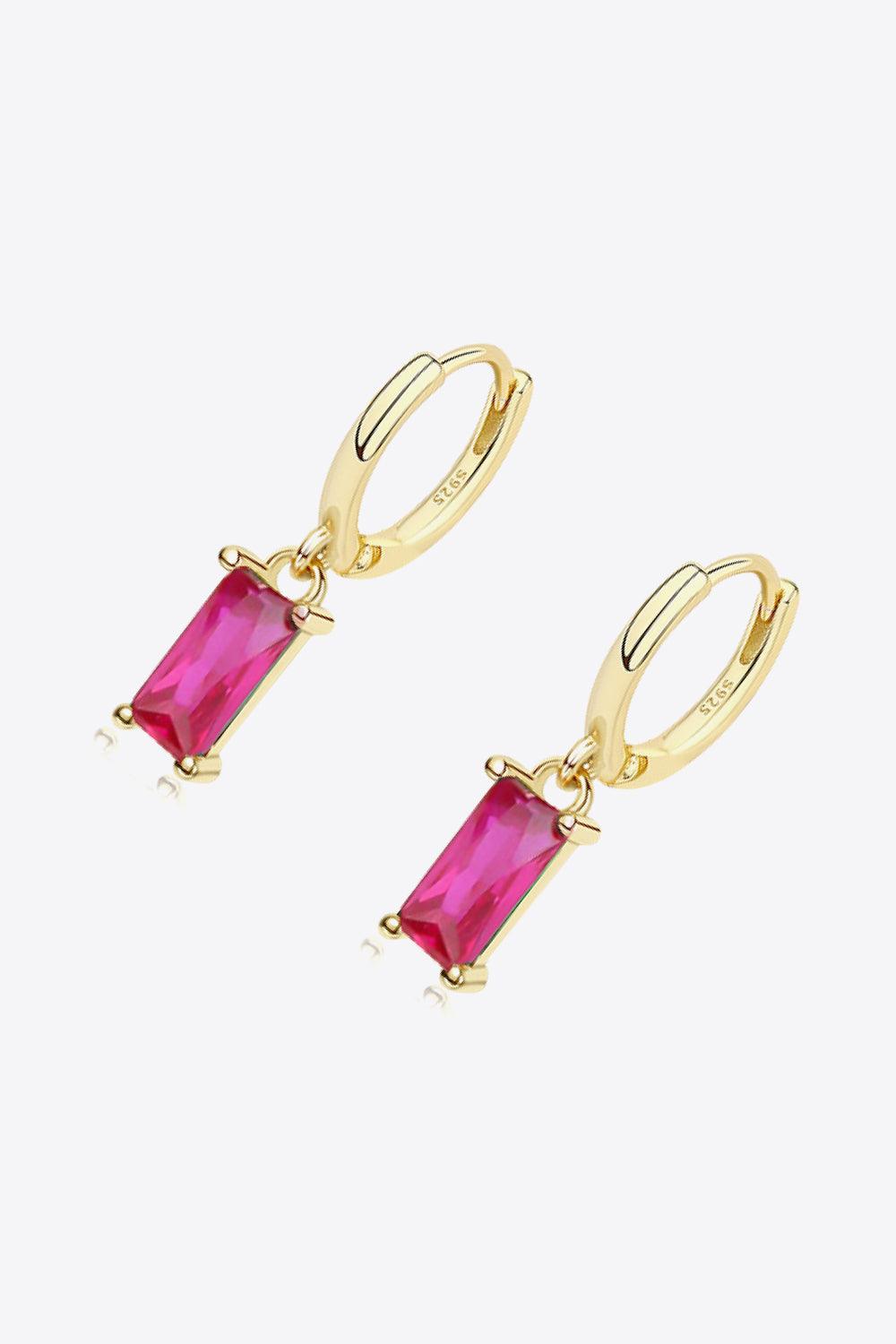 Retro 925 Sterling Silver Cubic Zirconia Drop Earrings - Trendha