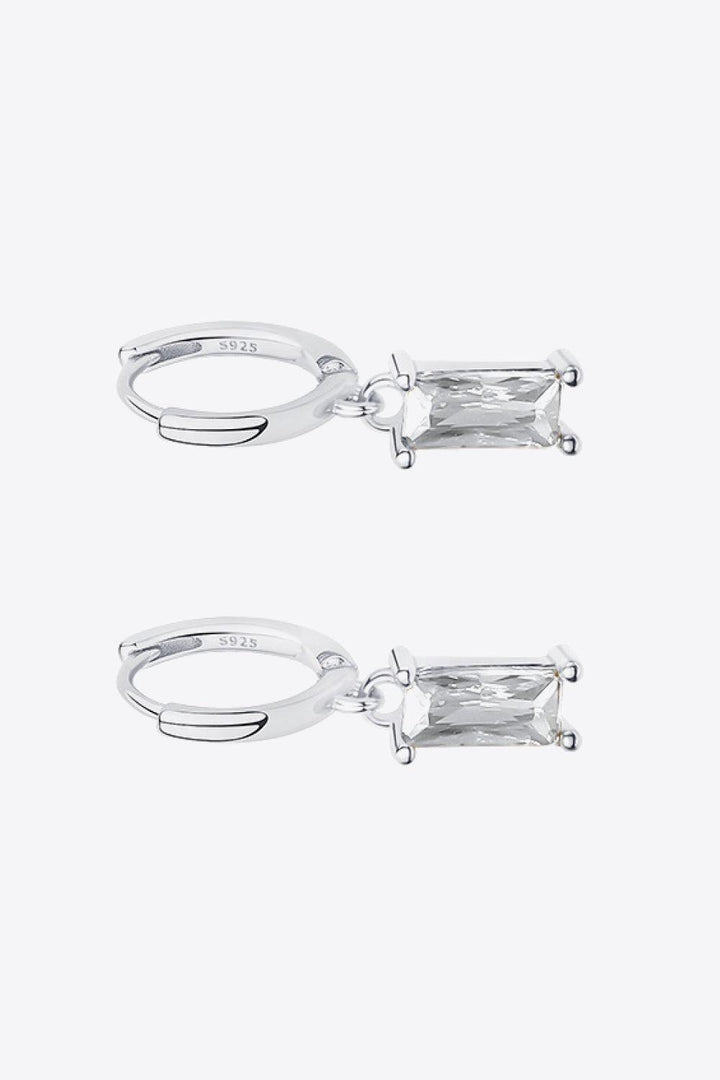 Retro 925 Sterling Silver Cubic Zirconia Drop Earrings - Trendha