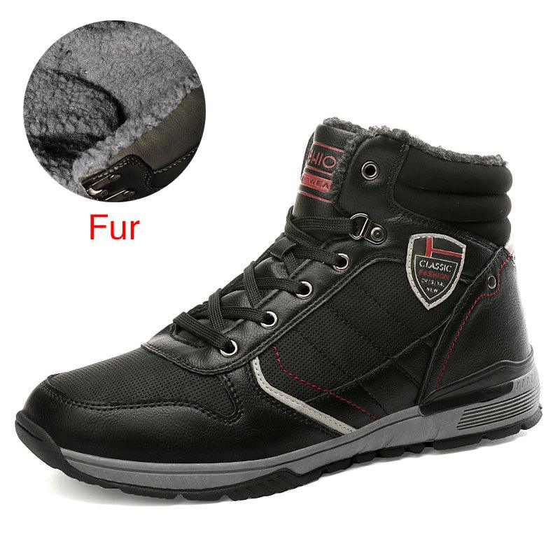 Men's shoes high top Martin boots plush cotton shoes - Trendha