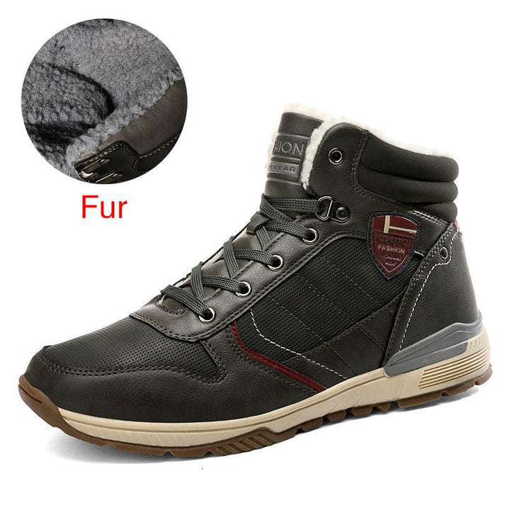 Men's shoes high top Martin boots plush cotton shoes - Trendha