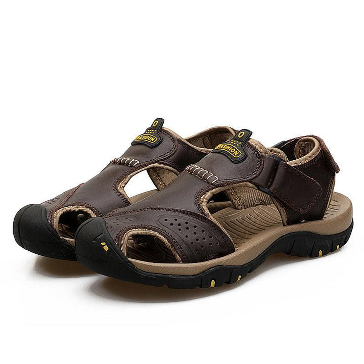 Large Size Two-layer Leather Toe Outdoor Casual Sandals - Trendha