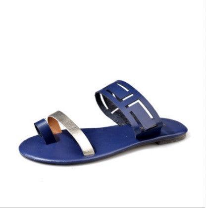 Hollow Set-toe Flat Sandals And Slippers