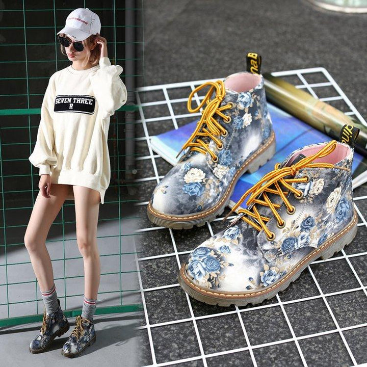 Martin Boots Female British Style Spring and Autumn Students Korean Style Short Tube - Trendha