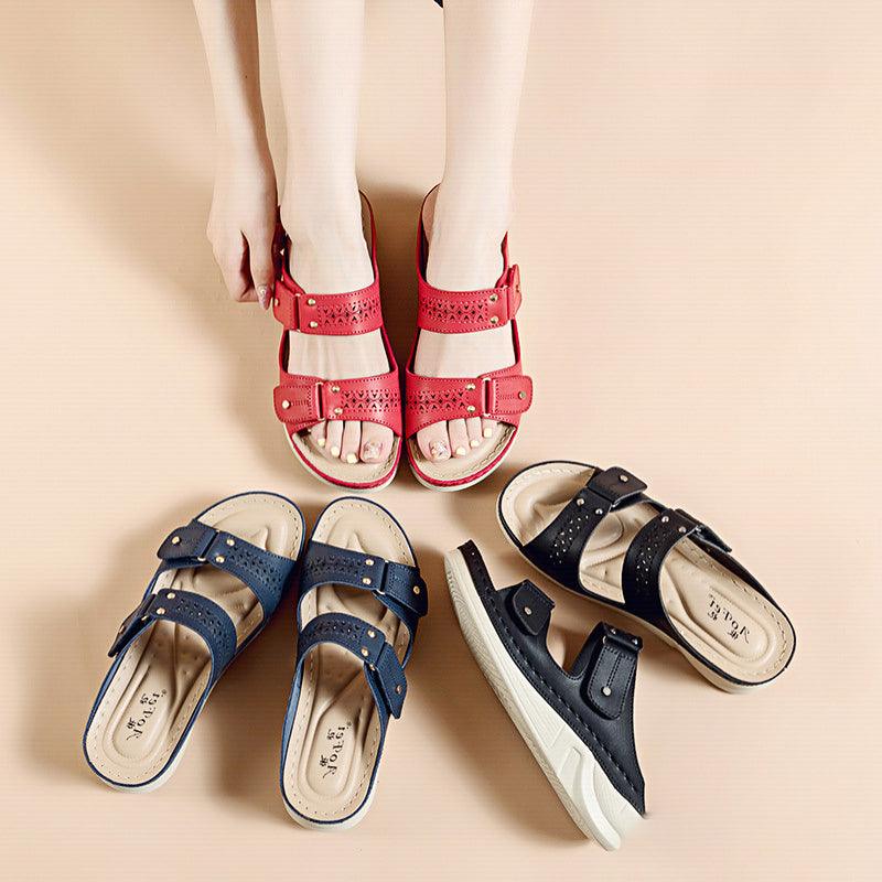 Women's Plus Sizes Casual Rivet Wedge Slippers