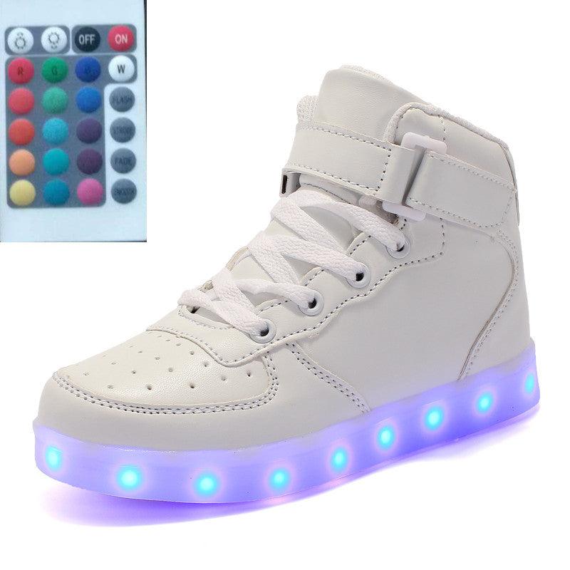 High-Top LED Light-Up Lace-Up Shoes