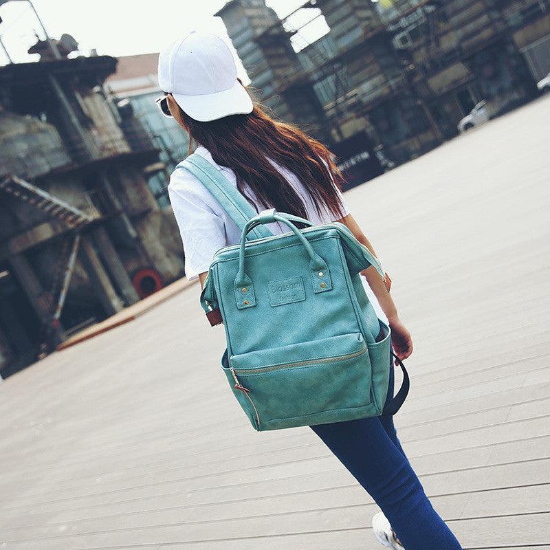 Pu Leather Female Korean Retro Trendy Backpack