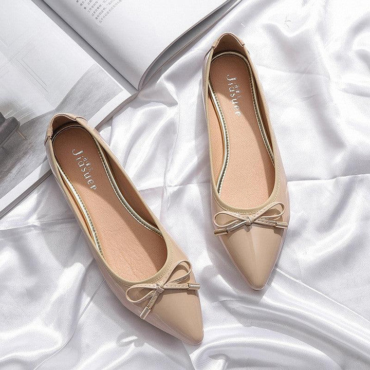 Flat Shoes Female Pointed Toe Korean Fashion Net Red Single Shoes - Trendha