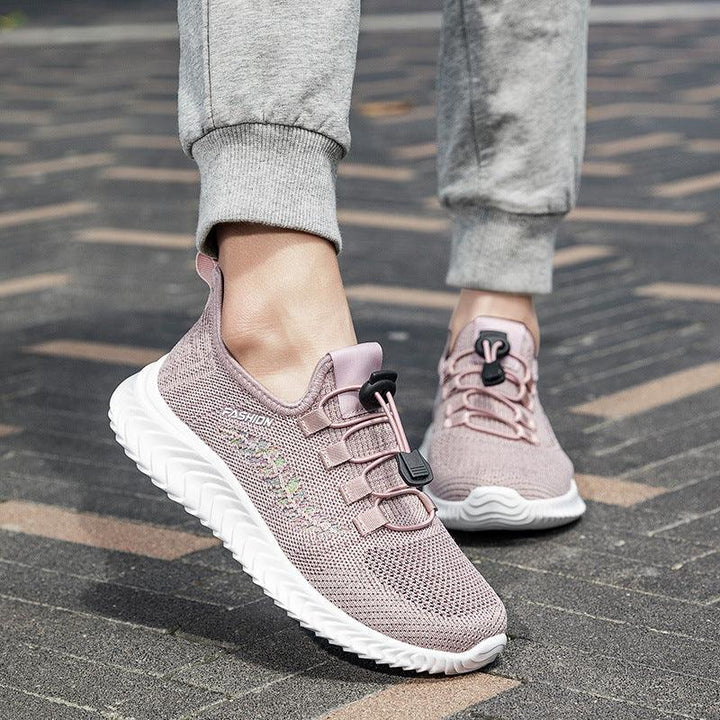 2021 New Women's Shoes Spring and Summer Flying Woven Breathable Super light Mesh Ladies fashion Casual Mom Running Shoes - Trendha