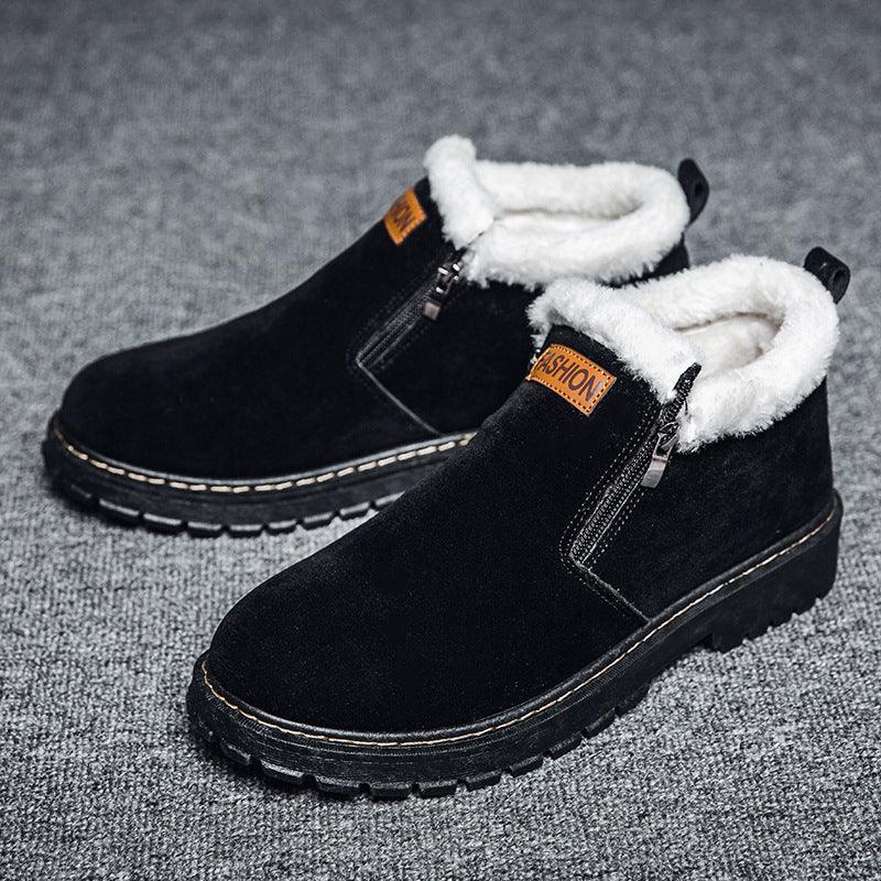 Plush-Lined Cow-Suede Winter Ankle Boots