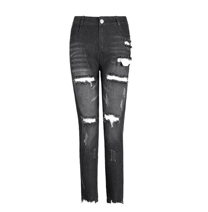 Women's jeans, pierced feet, mid-rise jeans - Trendha