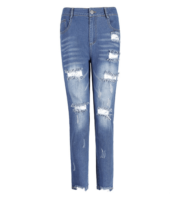 Women's jeans, pierced feet, mid-rise jeans - Trendha