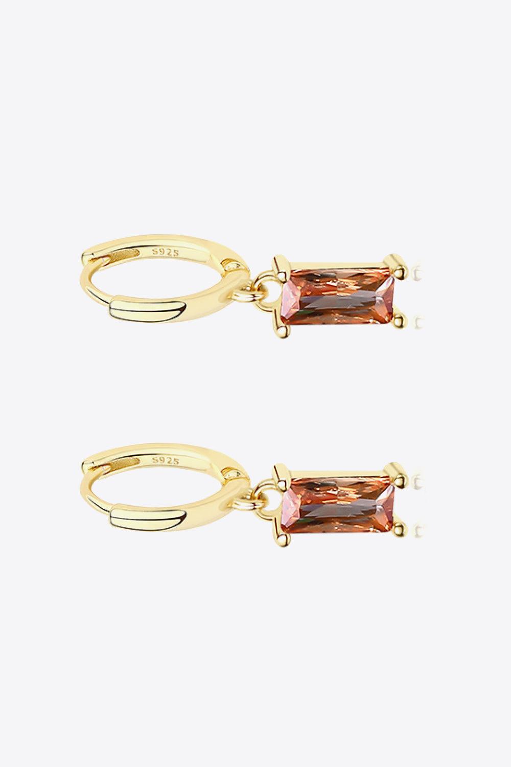 Retro 925 Sterling Silver Cubic Zirconia Drop Earrings - Trendha