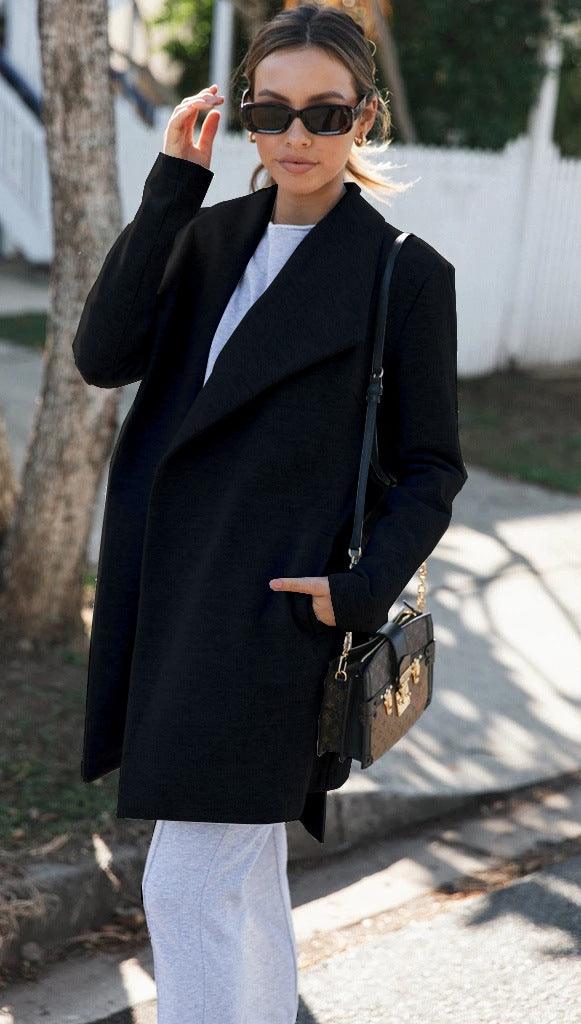 New Solid Color All-match Trench Coat - Trendha