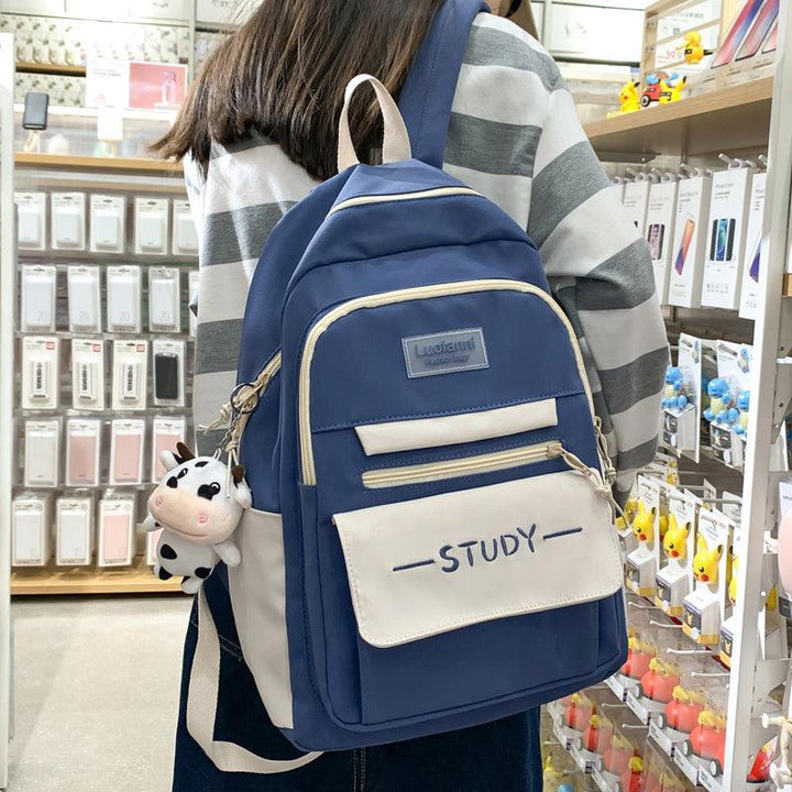 School Bag Female Junior High School Student Backpack Large Capacity Backpack - Trendha