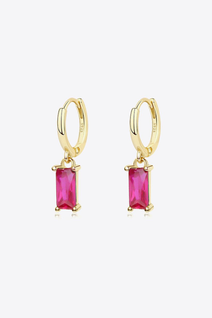 Retro 925 Sterling Silver Cubic Zirconia Drop Earrings - Trendha