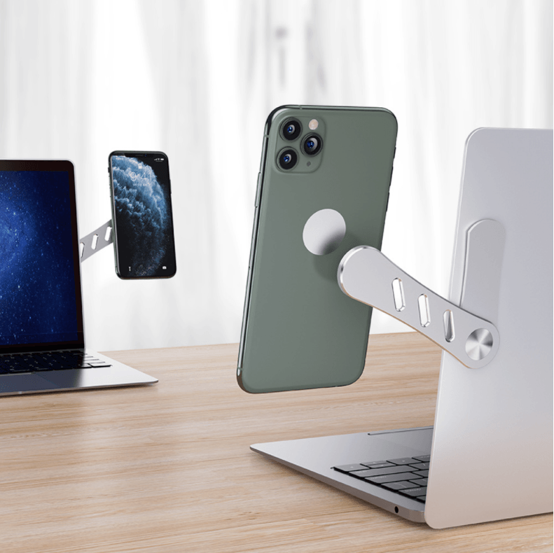 Aluminum Magnetic Phone Holder for Laptop Side