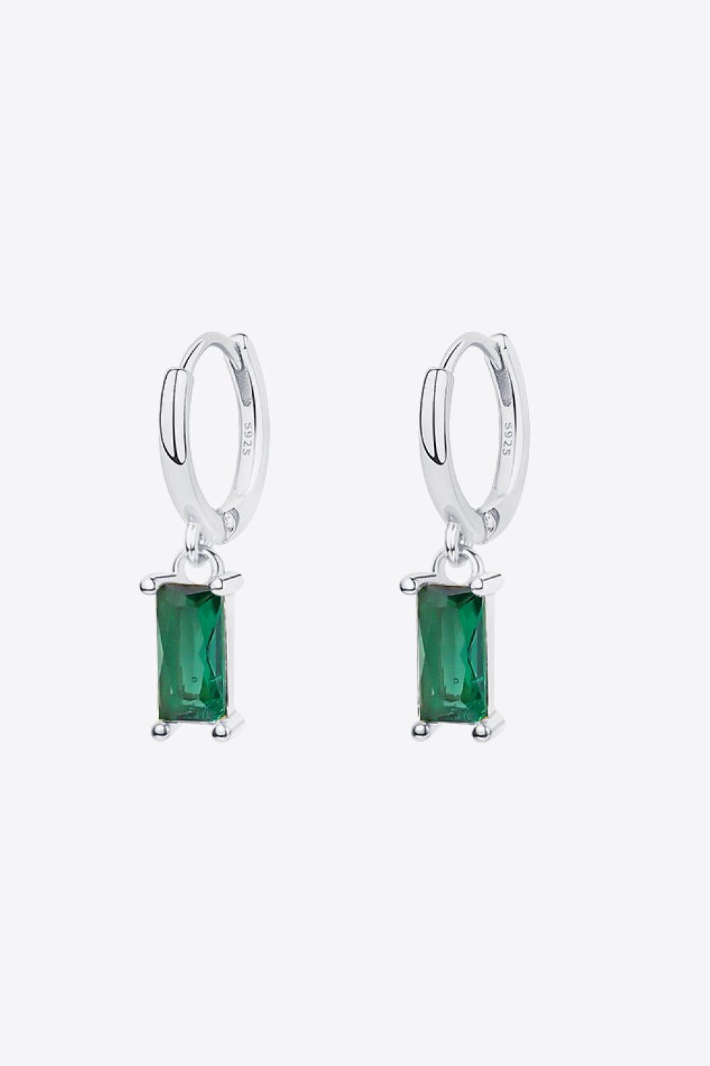 Retro 925 Sterling Silver Cubic Zirconia Drop Earrings - Trendha