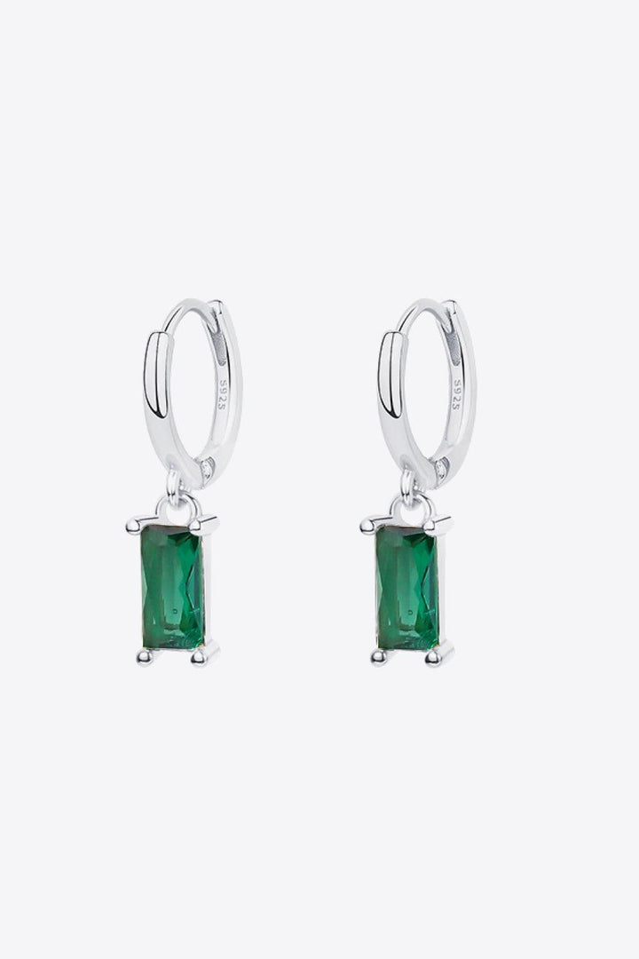 Retro 925 Sterling Silver Cubic Zirconia Drop Earrings - Trendha